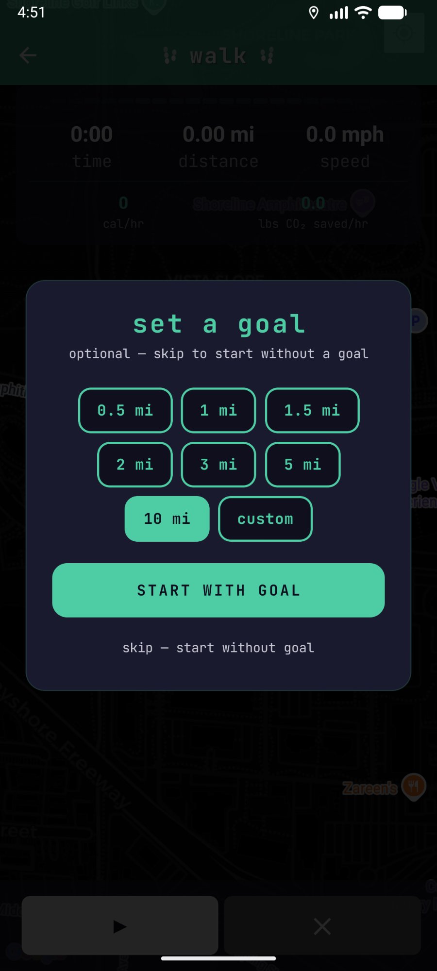 Set a goal picker modal
